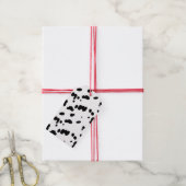 Dalmatische Hond Vlekken Leuk Zwart en Wit Bont Cadeaulabel (Met Touw)
