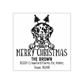 Dalmatische Hond Vrolijk Kerstmis Retouradres Rubberstempel (Afrduk)
