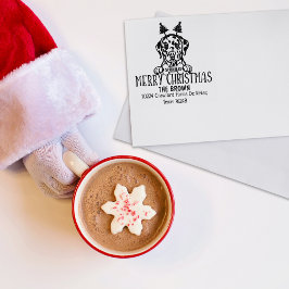 Dalmatische Hond Vrolijk Kerstmis Retouradres Rubberstempel