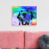 Dalmatische Hond Water Kleur Splash Art Portret Canvas Afdruk (Insitu (Woonkamer))