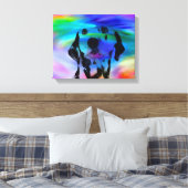 Dalmatische Hond Water Kleur Splash Art Portret Canvas Afdruk (Insitu (Slaapkamer))
