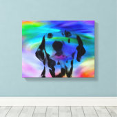 Dalmatische Hond Water Kleur Splash Art Portret Canvas Afdruk (Insitu (Houten vloer))