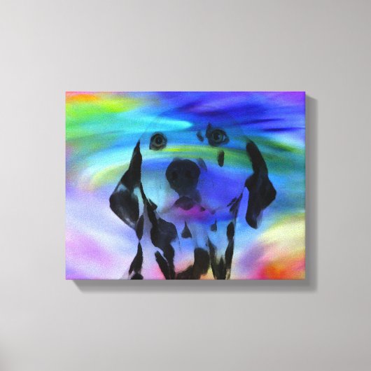 Dalmatische Hond Water Kleur Splash Art Portret Canvas Afdruk (Voorkant)