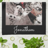 Dalmatische Hond Waterverf Honden Huisdier Keuken  Theedoek (Gevouwen)