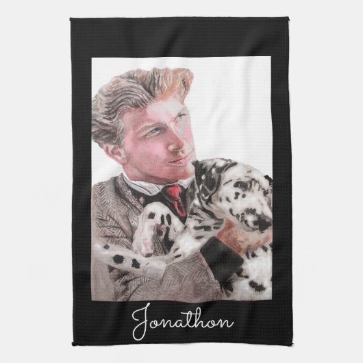 Dalmatische Hond Waterverf Honden Huisdier Keuken  Theedoek (Verticaal)