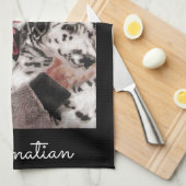 Dalmatische Hond Waterverf Honden Huisdier Keuken Theedoek (Quarter Fold)