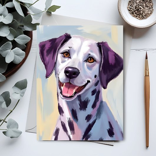 Dalmatische hond Waterverf schilderij Briefkaart