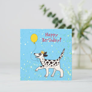 Dalmatische hond wenst een gelukkige verjaardag