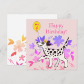 Dalmatische hond wenst gelukkige zevende verjaarda (Voorkant / Achterkant)