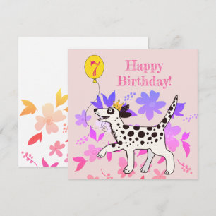 Dalmatische hond wenst gelukkige zevende verjaarda