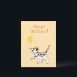 Dalmatische hond wil graag gefeliciteerd met zijn  briefkaart<br><div class="desc">Dalmatian spotty doggy wenst je geluk</div>