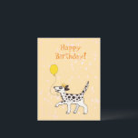 Dalmatische hond wil graag gefeliciteerd met zijn  briefkaart<br><div class="desc">Dalmatian spotty doggy wenst je geluk</div>