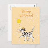 Dalmatische hond wil graag gefeliciteerd met zijn briefkaart (Voorkant / Achterkant)