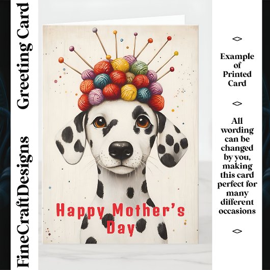 Dalmatische Hond Wolle Bal Krone CX8 Aangepaste Mo Kaart