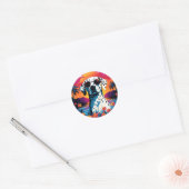 Dalmatische hond zonsondergang ronde sticker (Envelop)