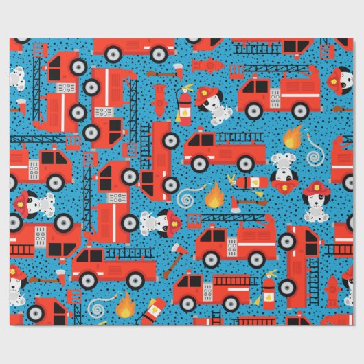 Dalmatische honden brandweermannen met vuurwerktui cadeaupapier (Vlak)