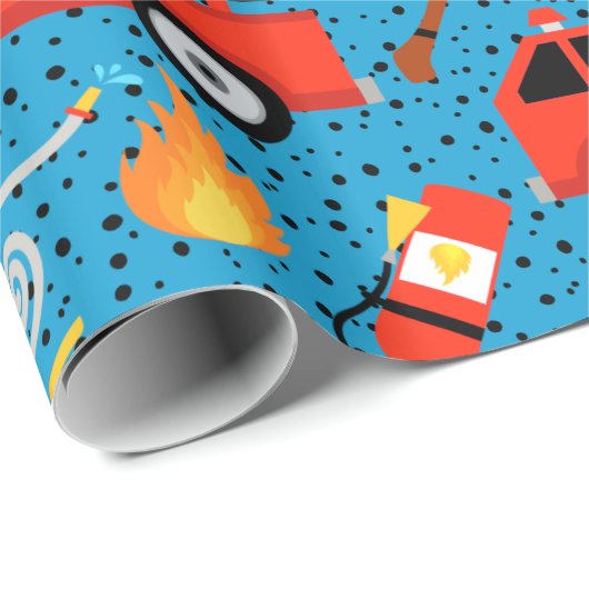 Dalmatische honden brandweermannen met vuurwerktui cadeaupapier (Rol Hoek)