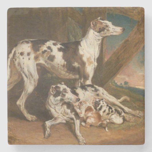 Dalmatische Honden (door James Ward) Stenen Onderzetter (Voorkant)