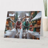 Dalmatische Honden Kerstmis Sneeuw Vakantie Kaart (Voorkant)