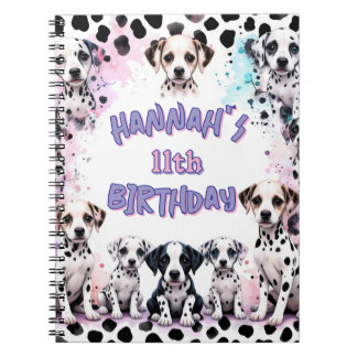 Dalmatische honden paarse waterverf verjaardagsfee notitieboek