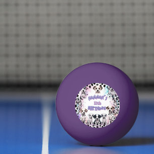 Dalmatische honden paarse waterverf verjaardagsfee pingpongbal