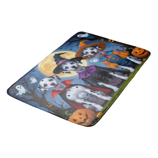 Dalmatische Honden Pompoen Halloween Grappig Badmat (Gekanteld)