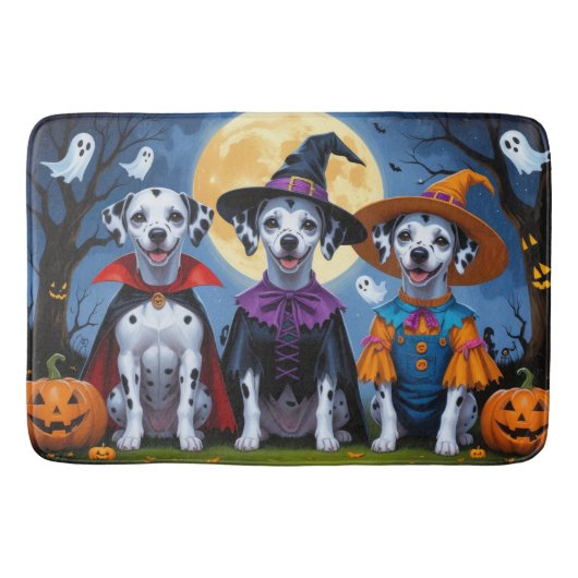 Dalmatische Honden Pompoen Halloween Grappig Badmat (Voorkant)