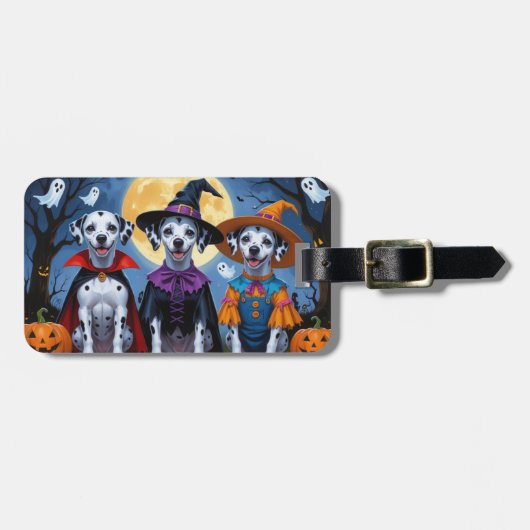 Dalmatische Honden Pompoen Halloween Grappig Bagagelabel (Voorkant horizontaal)
