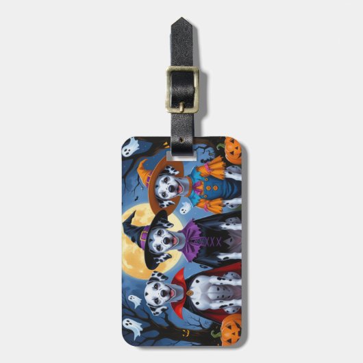 Dalmatische Honden Pompoen Halloween Grappig Bagagelabel (Voorkant verticaal)