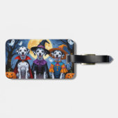 Dalmatische Honden Pompoen Halloween Grappig Bagagelabel (Achterkant horizontaal)