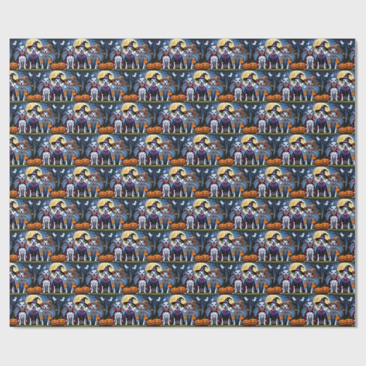Dalmatische Honden Pompoen Halloween Grappig Cadeaupapier (Vlak)