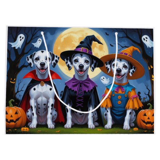 Dalmatische Honden Pompoen Halloween Grappig Groot Cadeauzakje (Achterkant)