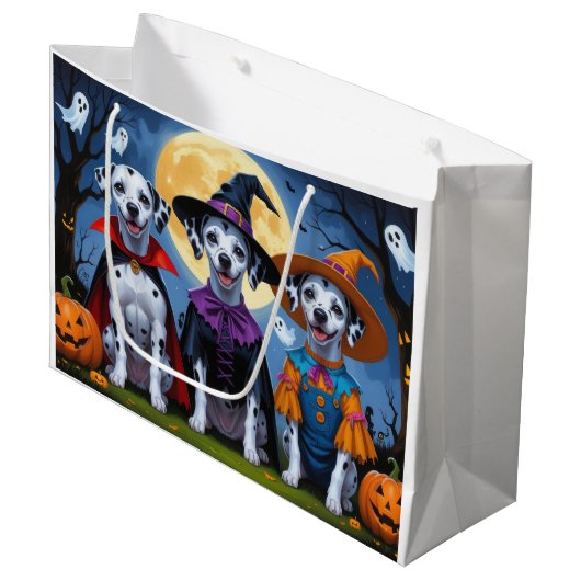 Dalmatische Honden Pompoen Halloween Grappig Groot Cadeauzakje (Voorkant Gekanteld)