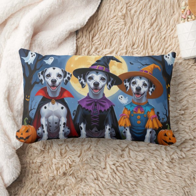 Dalmatische Honden Pompoen Halloween Grappig Kussen (Deken)
