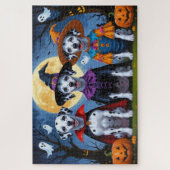Dalmatische Honden Pompoen Halloween Grappig Legpuzzel (Verticaal)