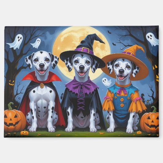 Dalmatische Honden Pompoen Halloween Grappig Magneet (Voorkant)