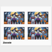 Dalmatische Honden Pompoen Halloween Grappig Rechthoekige Sticker (Vel)