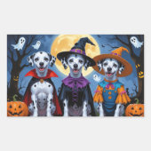 Dalmatische Honden Pompoen Halloween Grappig Rechthoekige Sticker (Voorkant)