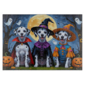 Dalmatische Honden Pompoen Halloween Grappig Snijplank (Voorkant)