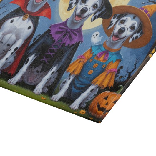 Dalmatische Honden Pompoen Halloween Grappig Snijplank (Hoek)