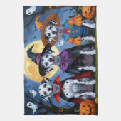 Dalmatische Honden Pompoen Halloween Grappig Theedoek (Verticaal)