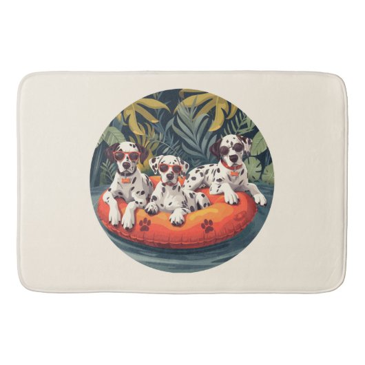 Dalmatische Honden Zomer Ananas Zwembad Float Badmat (Voorkant)