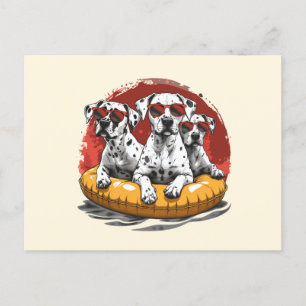 Dalmatische Honden Zomer Ananas Zwembad Float Briefkaart