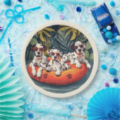 Dalmatische Honden Zomer Ananas Zwembad Float Papieren Bordje (Feest)