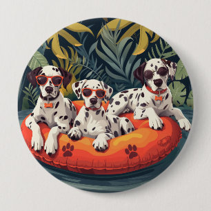 Dalmatische Honden Zomer Ananas Zwembad Float Ronde Button 4,0 Cm