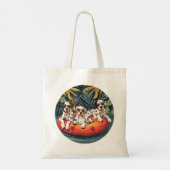Dalmatische Honden Zomer Ananas Zwembad Float Tote Bag (Achterkant)