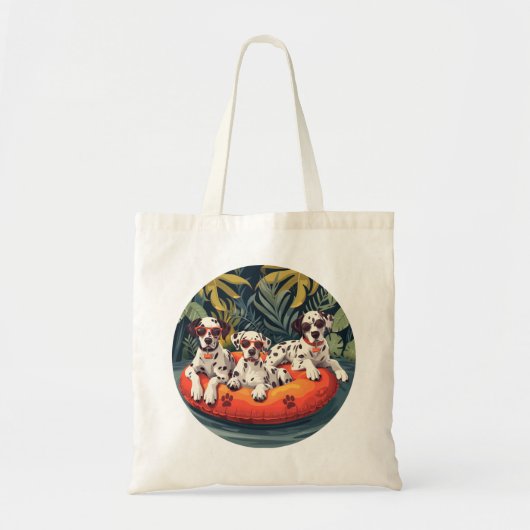 Dalmatische Honden Zomer Ananas Zwembad Float Tote Bag (Voorkant)