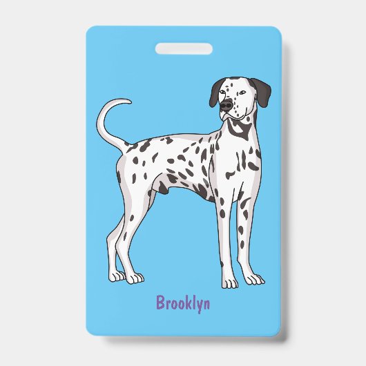 Dalmatische hondencartoon badge (Voorzijde)