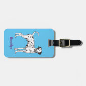 Dalmatische hondencartoon bagagelabel (Voorkant horizontaal)