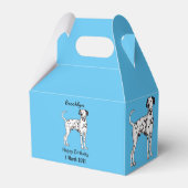 Dalmatische hondencartoon bedankdoosjes (Achterkant)